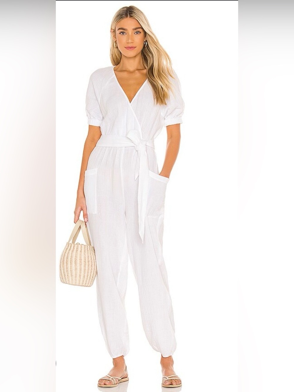 LSPACE REVOLVE Shore Thing Jumpsuit in
White NWOT Size S